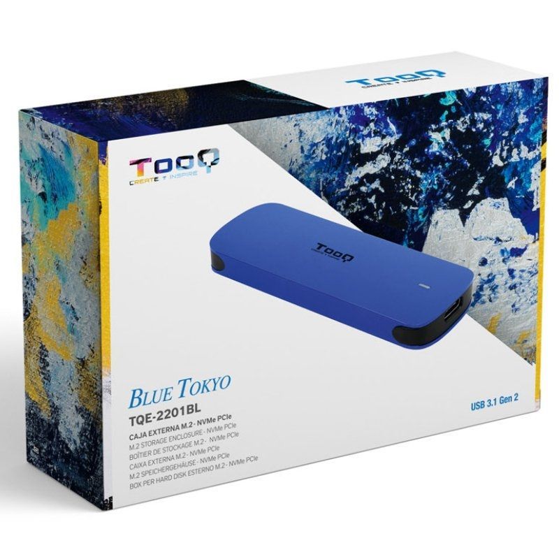 Tooq Tqe-2201bl Compartimento Externo para SSD M.2 NVME / USB 3.1 Gen2 / sem Parafusos