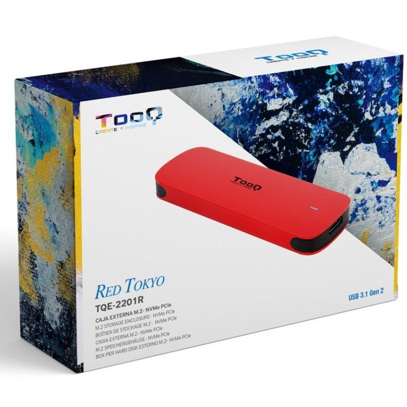 Tooq Tqe-2201r Compartimento Externo para SSD M.2 NVME / USB 3.1 Gen2 / sem Parafusos