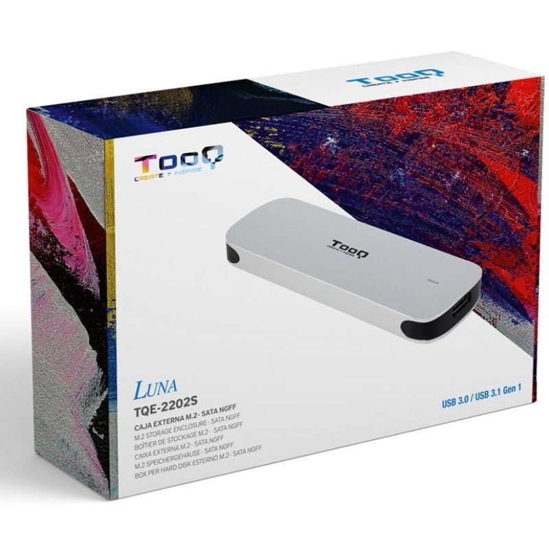 Tooq Tqe-2202s Compartimento Externo para SSD M.2 / USB 3.1 Gen2 / sem Parafusos