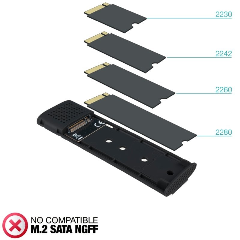 Caixa Externa para Disco SSD M.2 NVME Tooq Tqe-2230b / USB 3.1