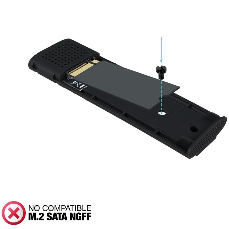 Caixa Externa para Disco SSD M.2 NVME Tooq Tqe-2231b / USB 3.1