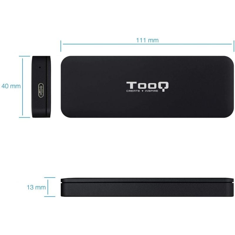 Tooq Tqe-2280b M.2 NVME Caixa Externa para SSD / USB 3.1 / sem Parafusos