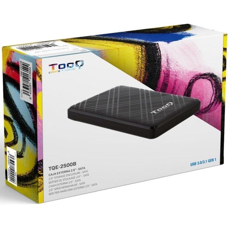 Tooq Tqe-2500b Caixa para Unidade de Disco Rígido Externa de 2,5" / USB 3.1 / sem Parafusos