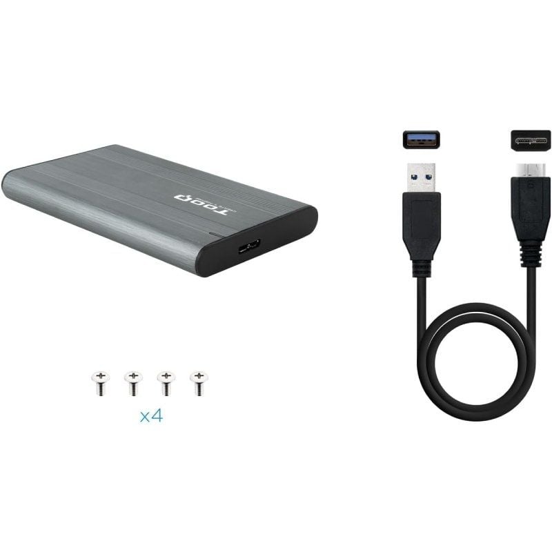 Tooq Tqe-2503g Caixa para Unidade de Disco Rígido Externa de 2,5" / USB 3.1 / sem Parafusos