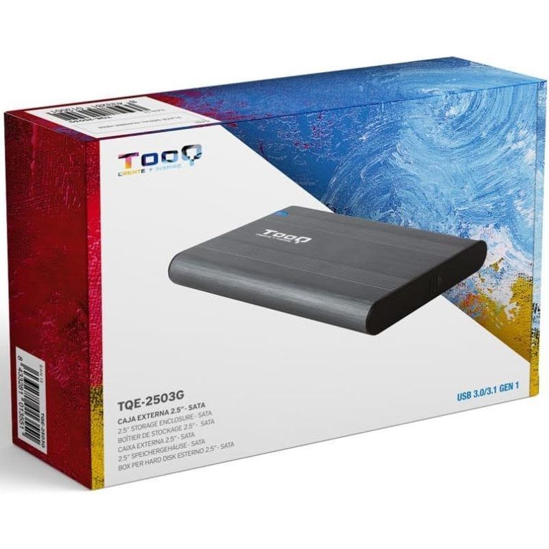 Tooq Tqe-2503g Caixa para Unidade de Disco Rígido Externa de 2,5" / USB 3.1 / sem Parafusos