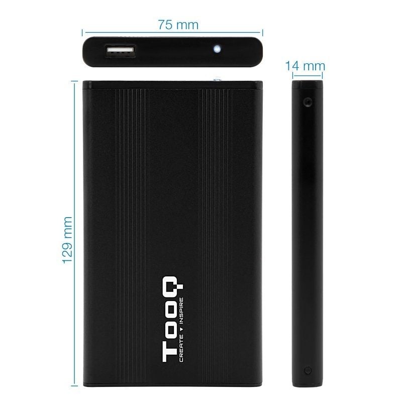 Tooq Tqe-2510b Caixa para Unidade de Disco Rígido Externa de 2,5" / USB 2.0