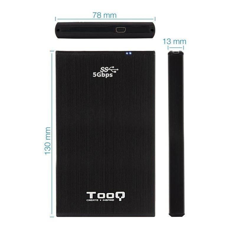 Tooq Tqe-2522b Caixa para Unidade de Disco Rígido Externa de 2,5" / USB 3.1