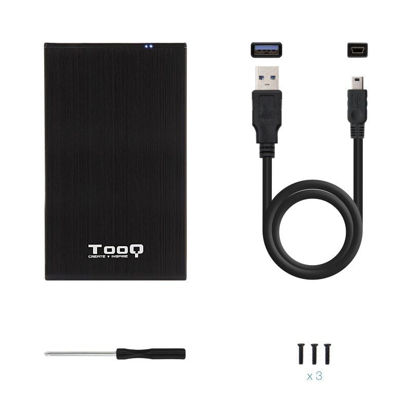 Tooq Tqe-2522b Caixa para Unidade de Disco Rígido Externa de 2,5" / USB 3.1