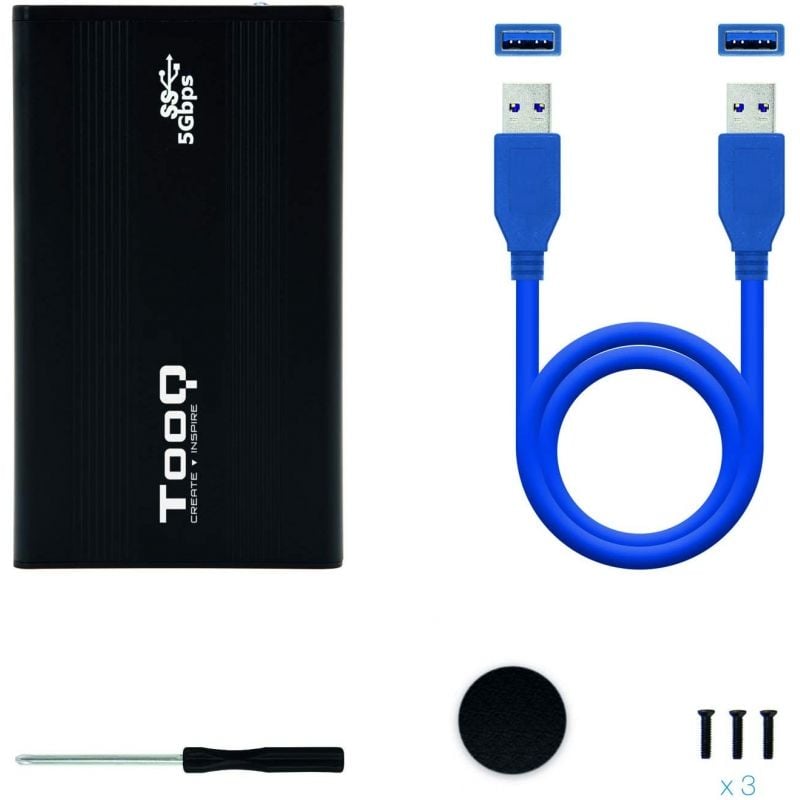 Tooq Tqe-2524b Caixa para Unidade de Disco Rígido Externa de 2,5" / USB 3.1