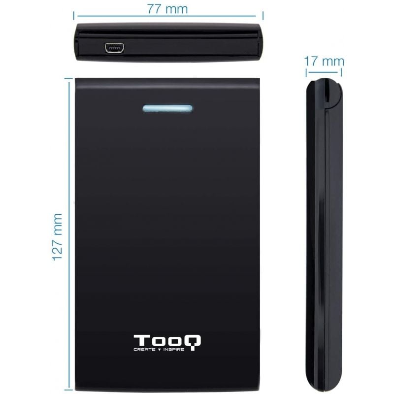 Tooq Tqe-2526b Caixa para Unidade de Disco Rígido Externa de 2,5" / USB 3.1