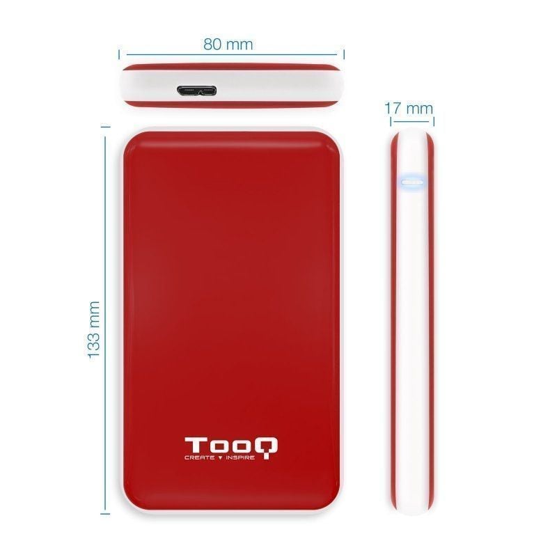 Tooq Tqe-2528r Caixa para Unidade de Disco Rígido Externa de 2,5" / USB 3.1 / sem Parafusos