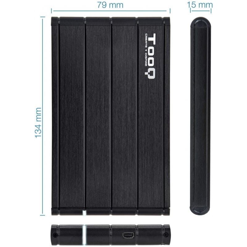 Tooq Tqe-2530b Caixa para Unidade de Disco Rígido Externa de 2,5" / USB 3.1