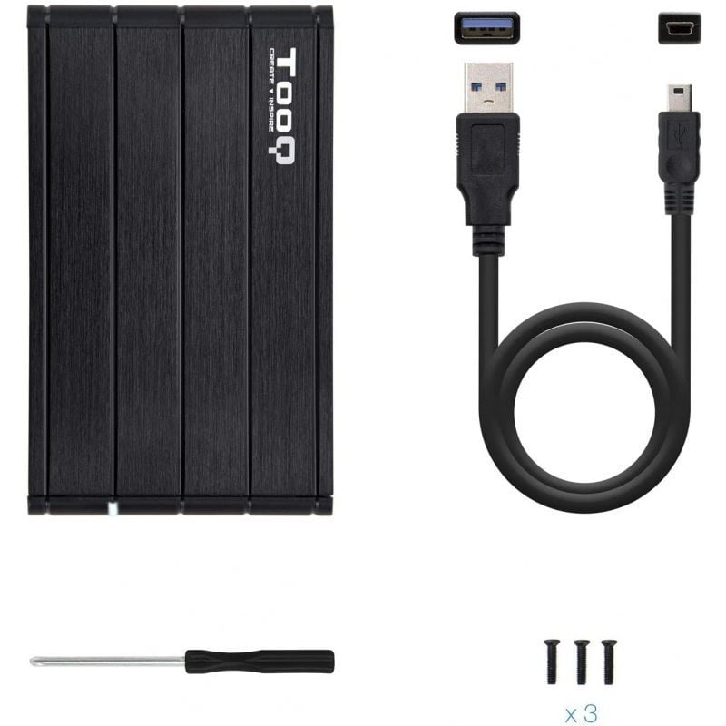 Tooq Tqe-2530b Caixa para Unidade de Disco Rígido Externa de 2,5" / USB 3.1