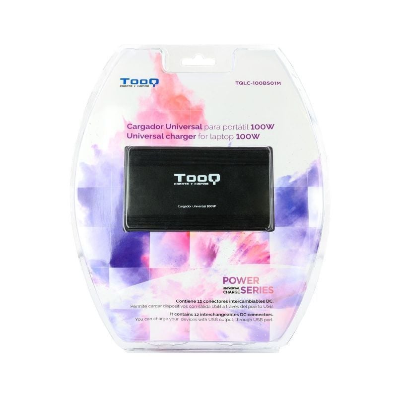 Carregador para Computador Portátil Tooq Tqlc-100bs01m / 100W / Manual / 12 Conectores / Tensão 12-…