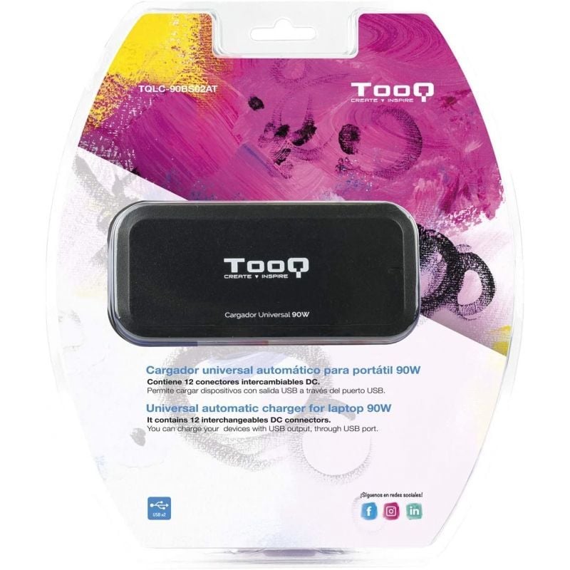 Carregador para Computador Portátil Tooq Tqlc-90bs02at / 90W / Automático / 12 Conectores / Tensão…