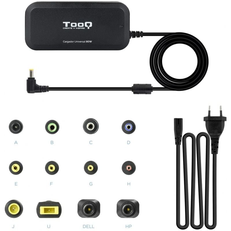 Carregador para Computador Portátil Tooq Tqlc-90bs02m / 90W / Manual / 12 Conectores / Tensão 15-24…