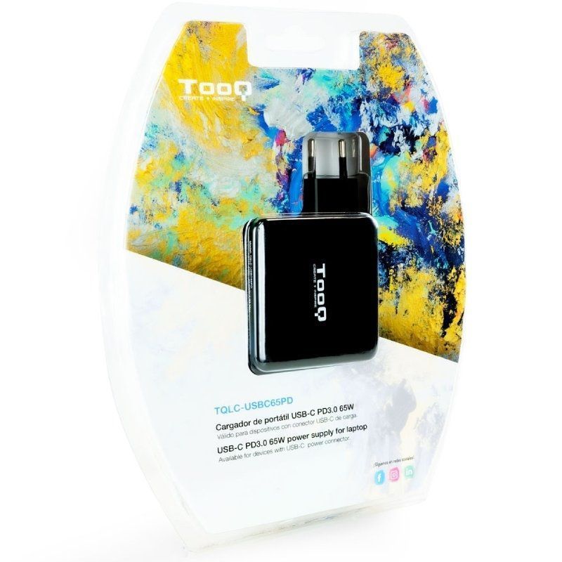 Carregador para Computador Portátil Tooq Tqlc-usbc65pd USB Tipo C / 65W / Automático / Tensão 5-20v