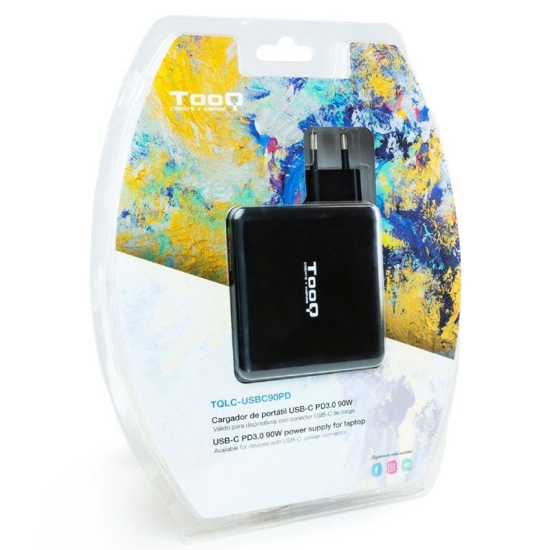 Carregador para Computador Portátil Tooq Tqlc-usbc90pd USB Tipo C / 90W / Automático / Tensão 5-20v