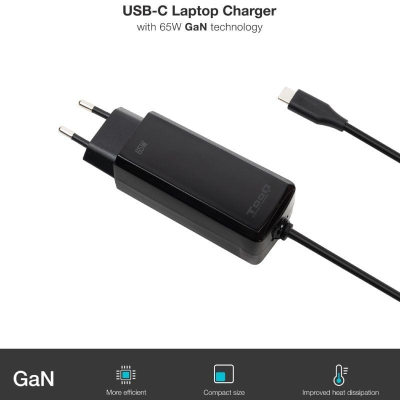 Tooq Tqlc-usbcgan65pd-c USB Tipo C / 65W / Automático / Tensão 5-20v Gan Carregador para Computador…