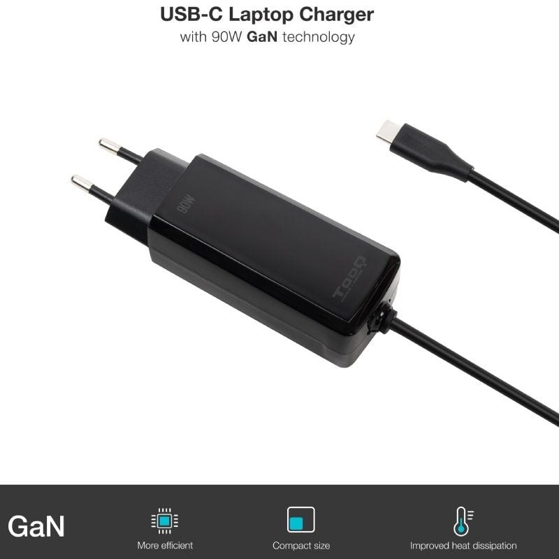 Tooq Tqlc-usbcgan90pd-c USB Tipo C / 90W / Automático / Tensão 5-20v Gan Carregador para Computador…