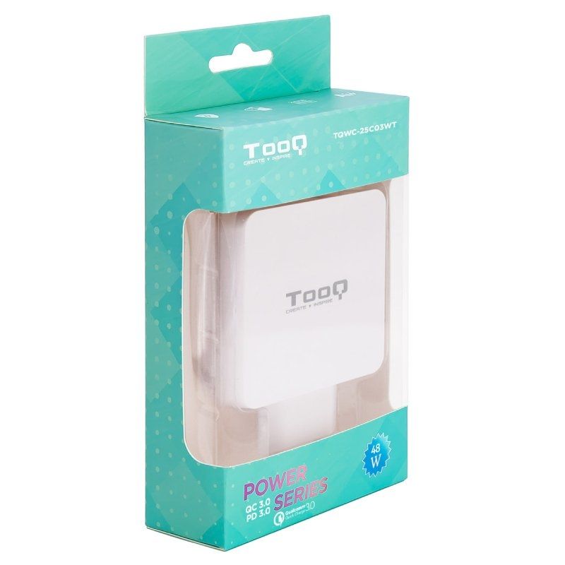 Carregador de Parede Tooq Tqwc-2sc03wt / 1xusb Tipo C / 1xusb / 48W