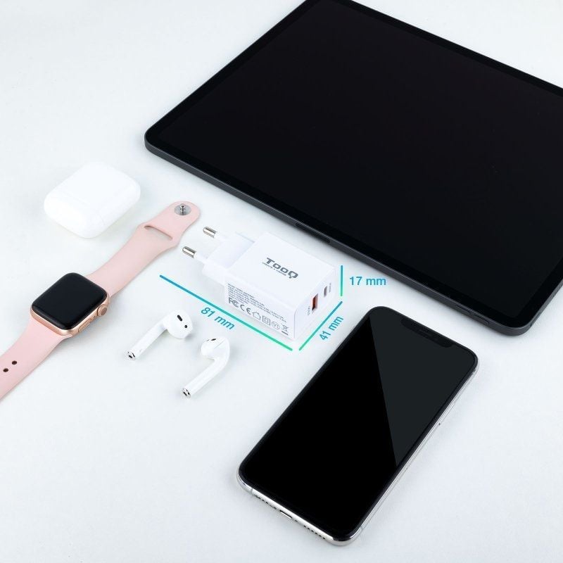 Carregador de Parede Tooq Tqwc-2sc04wt / 1xusb Tipo C / 1xusb / 20W