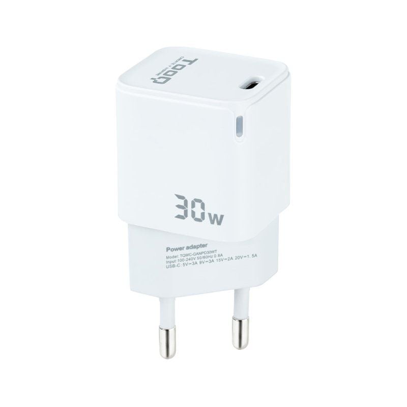 Carregador de Parede Gan Tooq Tqwc-ganpd30wt / 1xusb Type-c / 30W
