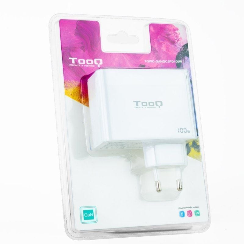 Tooq Tqwc-ganqc2pd100w / 2xusb Tipo C / 1xusb / 100W Carregador de Parede Gan Tooq Tqwc-ganqc2pd100…