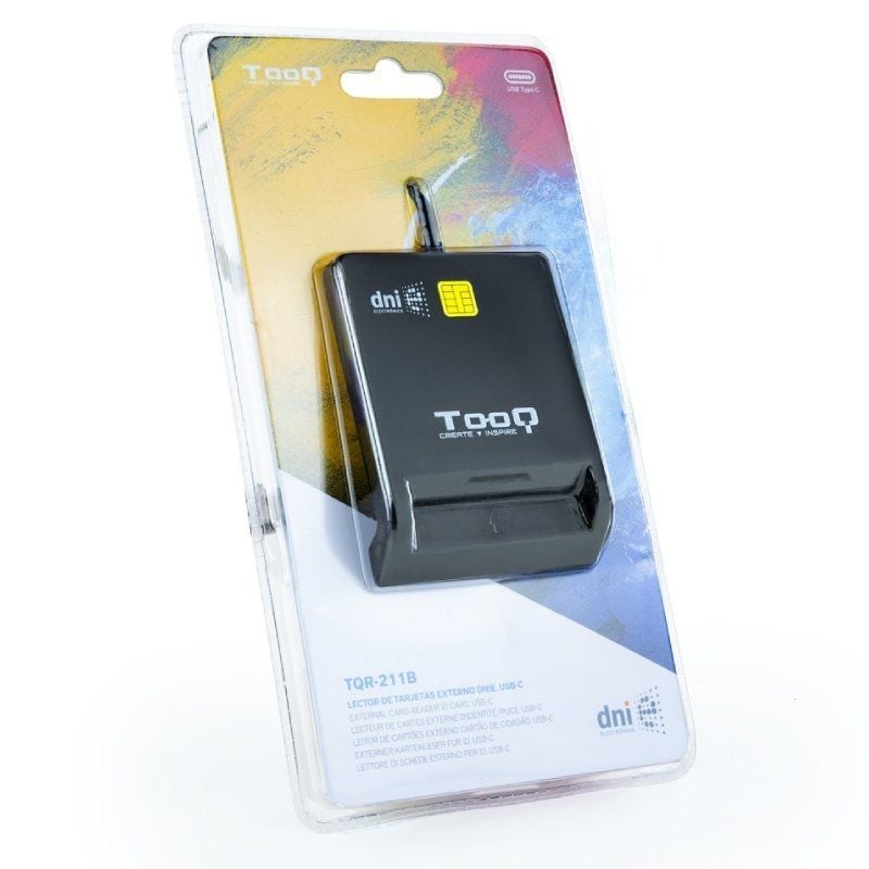 Leitor de Cartão de Cidadão Tooq Tqr-211b / USB Tipo C / Preto