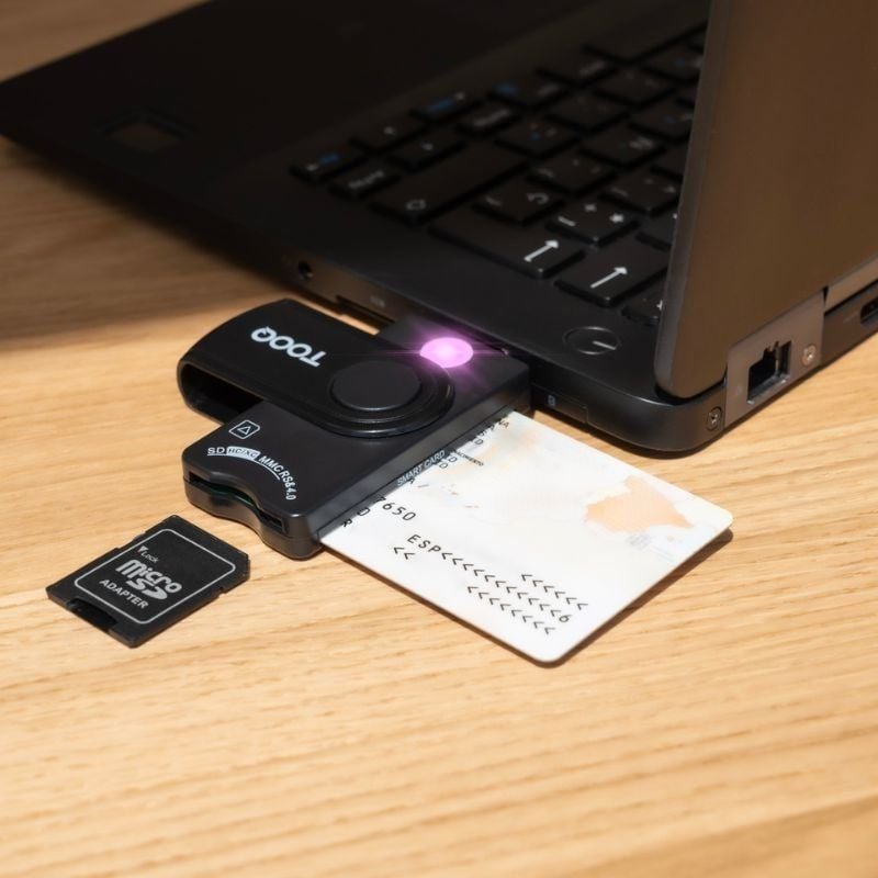 Tooq Tqr-3012b Leitor de Cartões de Identificação, Cartões Inteligentes, SD e Microsd / USB 2.0 / P…