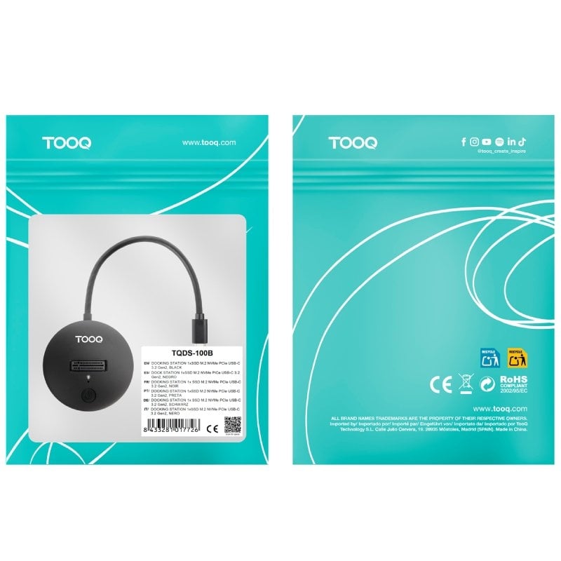 Estação de Ligação para SSD M.2 SATA / NVME Tooq Tqds-100b