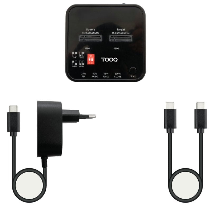 Estação de Ligação para SSD M.2 SATA / NVME Tooq Tqds-201b