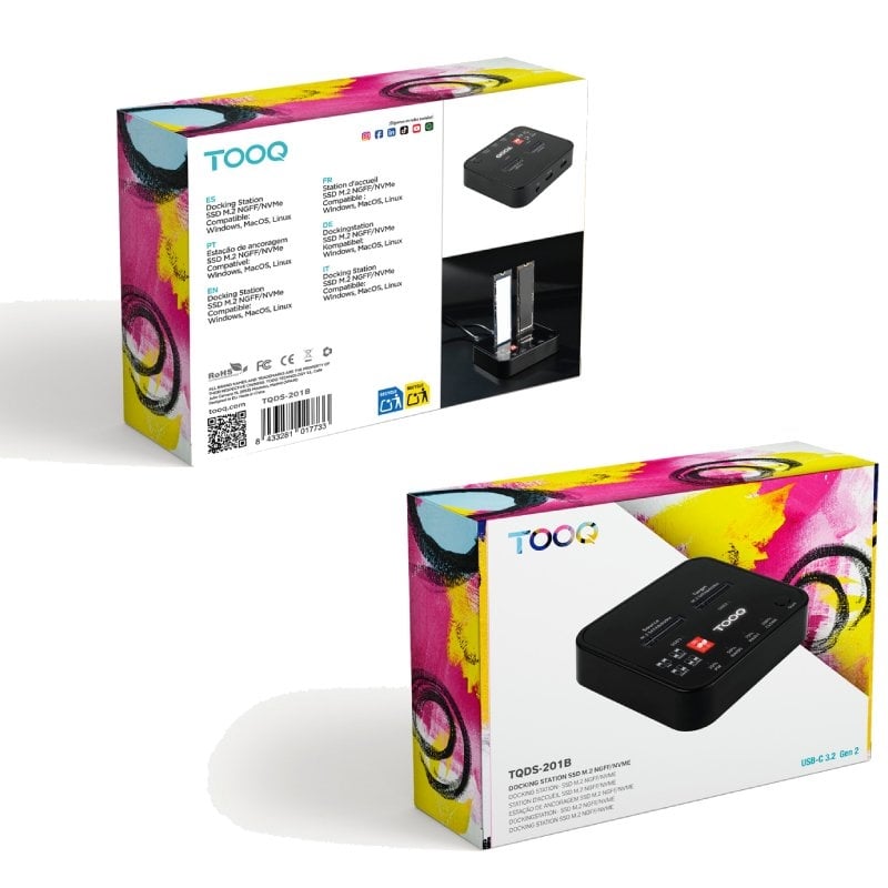 Estação de Ligação para SSD M.2 SATA / NVME Tooq Tqds-201b