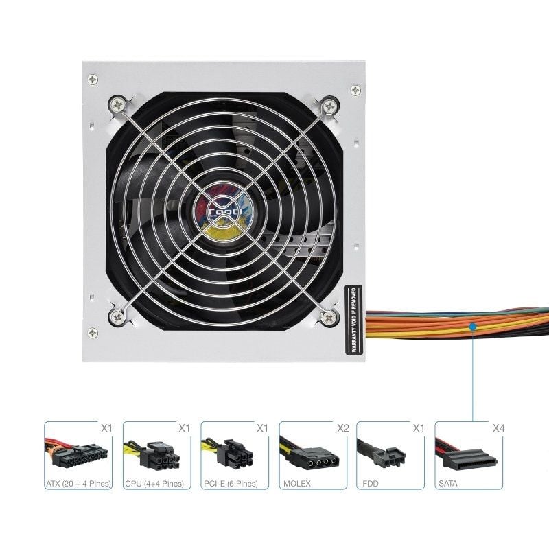 Fonte de Alimentação Tooq Tqapolo-500sp / 500W / Ventilador de 12cm