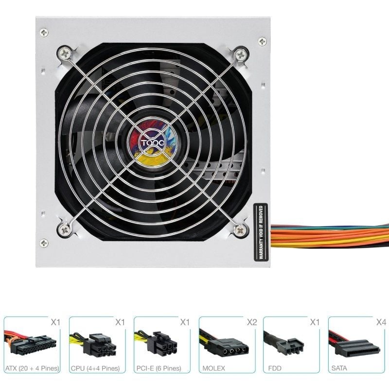 Fonte de Alimentação Tooq Tqapolo-550sp / 550W / Ventoinha de 12cm
