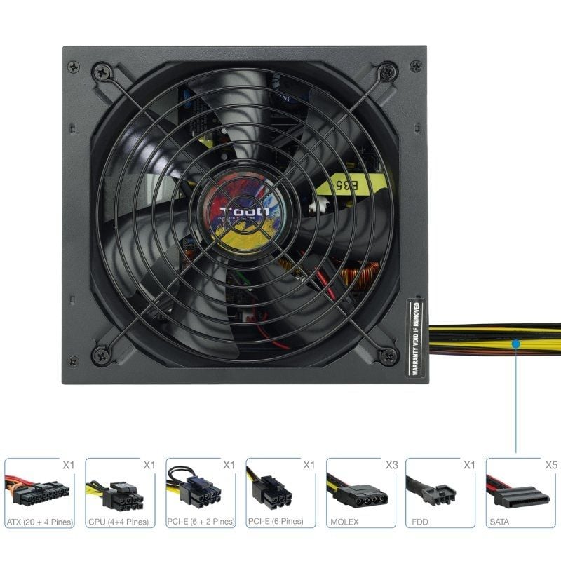 Fonte de Alimentação Tooq Tqapolo-750sp / 750W / Ventoinha 14cm