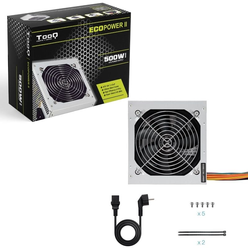Fonte de Alimentação Tooq Tqep-500sse / 500W / Ventilador de 12cm