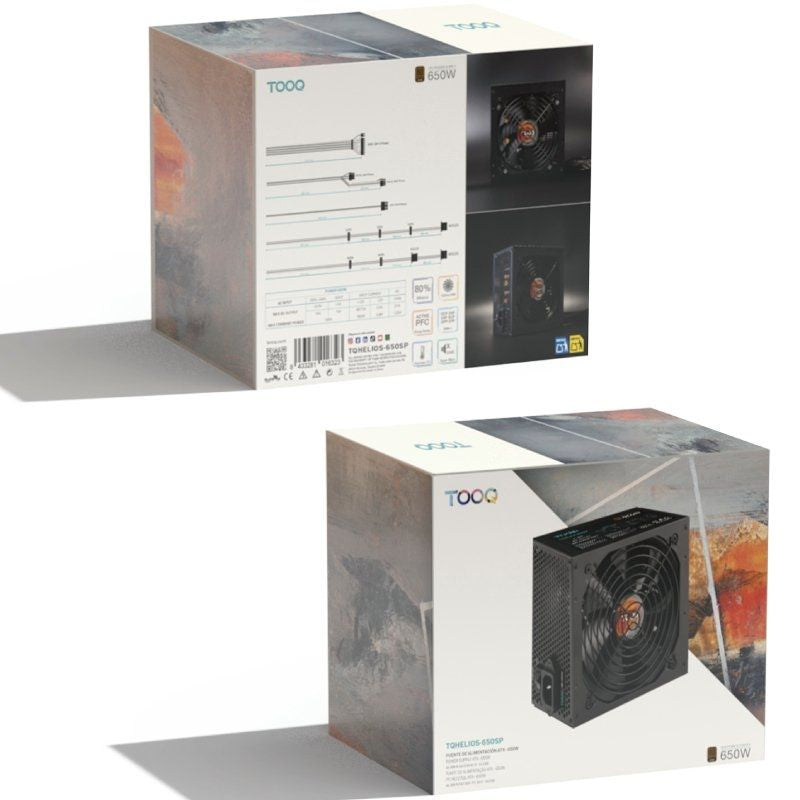 Fonte de Alimentação Tooq Tqhelios-650sp / 650W / Ventilador de 12cm / 80 Plus Bronze