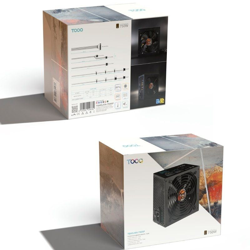 Fonte de Alimentação Tooq Tqhelios-750sp / 750W / Ventilador de 12cm / 80 Plus Bronze
