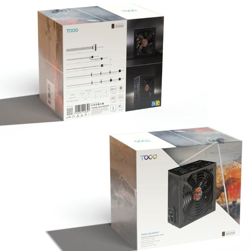 Fonte de Alimentação Tooq Tooq Tqhelios-850sp / 850W / Ventilador de 12cm / 80 Plus Bronze