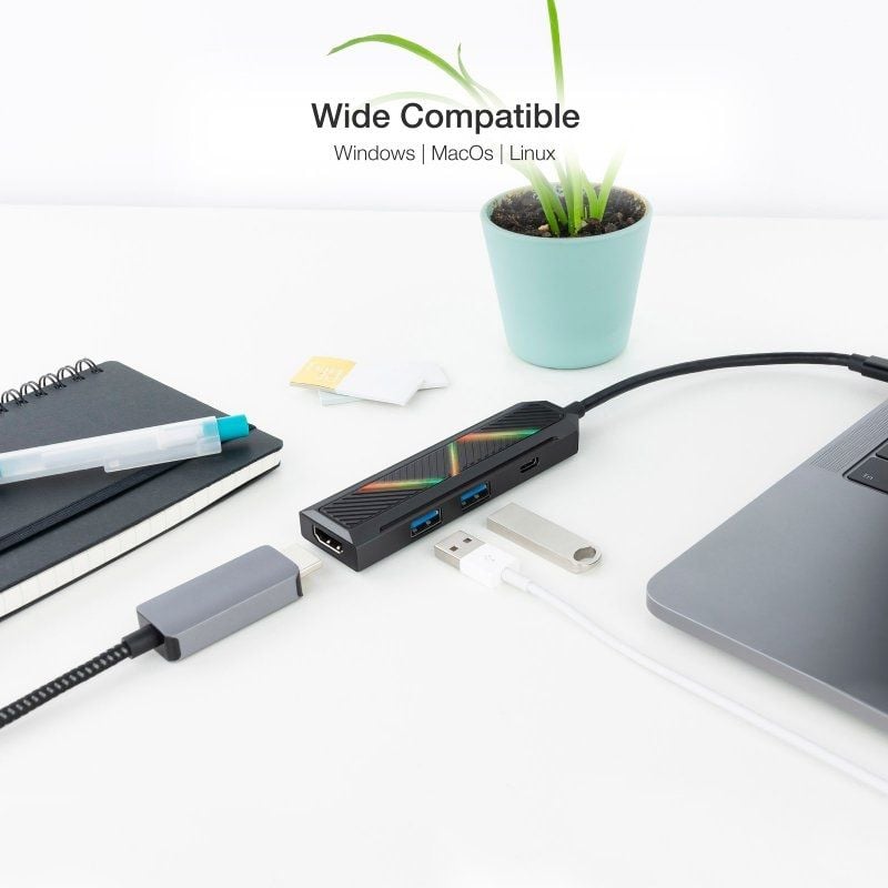 Base de Ligação USB Tipo C Nanocable 10.16.0401 / 2xusb / 1xusb Tipo C PD / 1xhdmi 4K