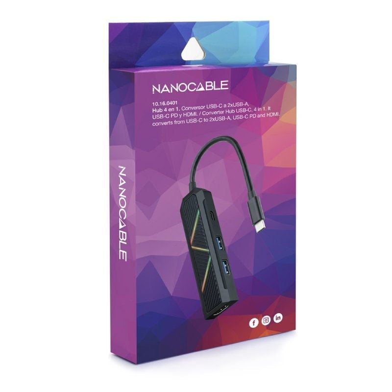 Base de Ligação USB Tipo C Nanocable 10.16.0401 / 2xusb / 1xusb Tipo C PD / 1xhdmi 4K