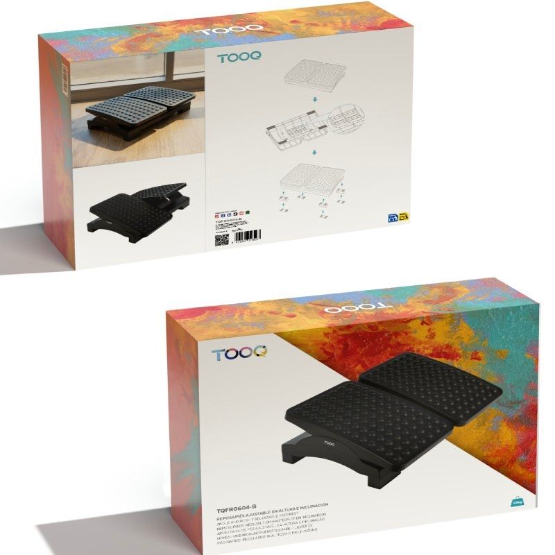 Apoio de Pés Ajustável / Inclinável Tooq Tqfr0604-b / 430 X 320 X 105-130 Mm