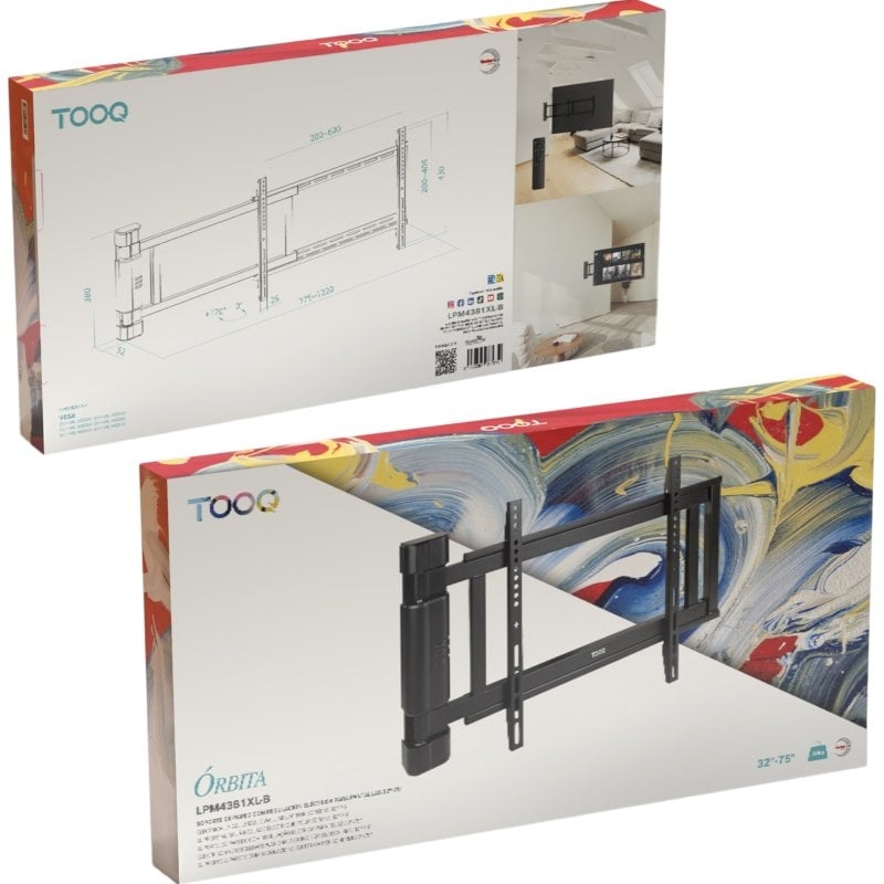 Tooq Lpm4381xl-b Suporte de Parede Giratório Elétrico para TV 32-75" / Até 50kg