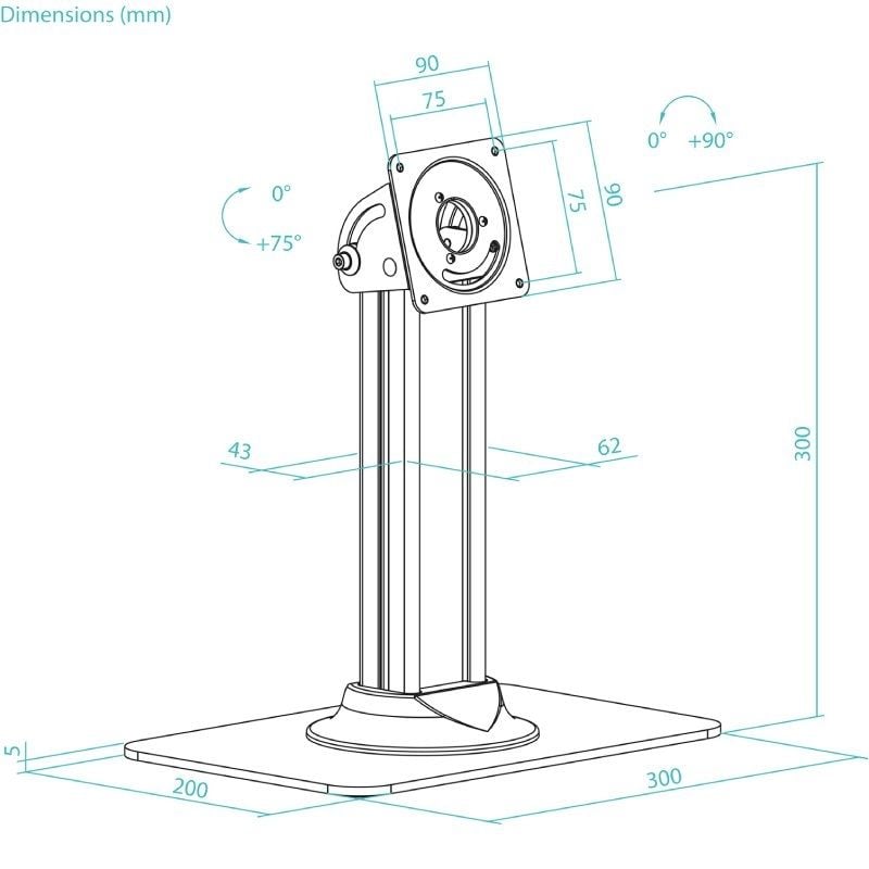 Tooq Tqatc2601-b Suporte para Tablet com Estrutura Anti-roubo para Tablet / Preto