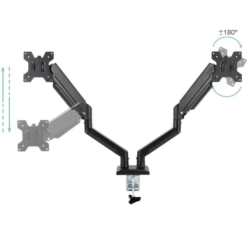 Suporte de Mesa Tooq Db1434tnr-b para 2 Monitores / Até 10kg