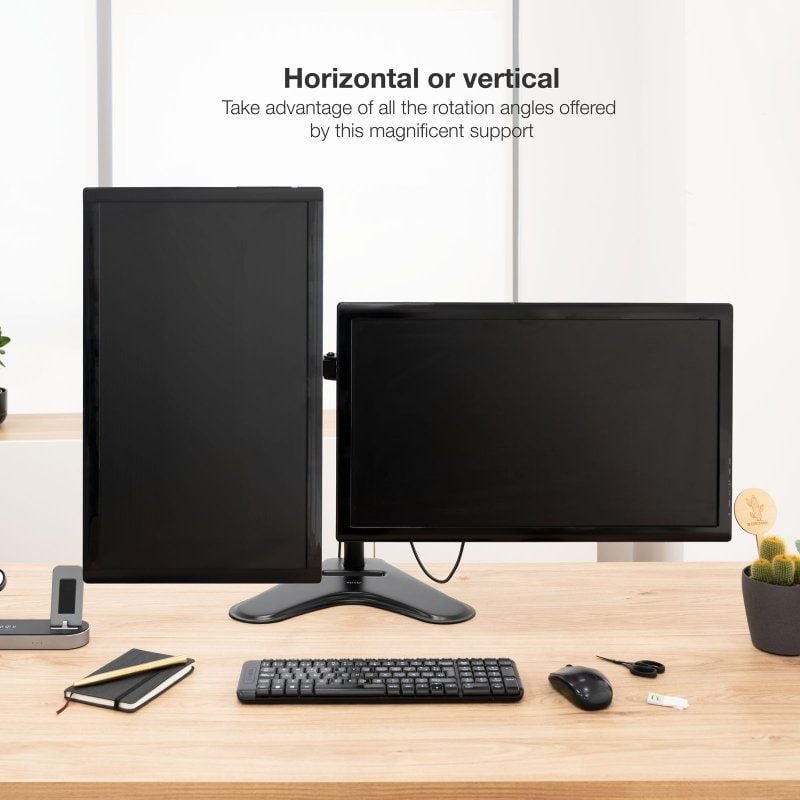 Tooq Db1702tn-b Suporte de Monitor de Secretária para 2 Monitores / Giratório / Inclinado / Até 9kg