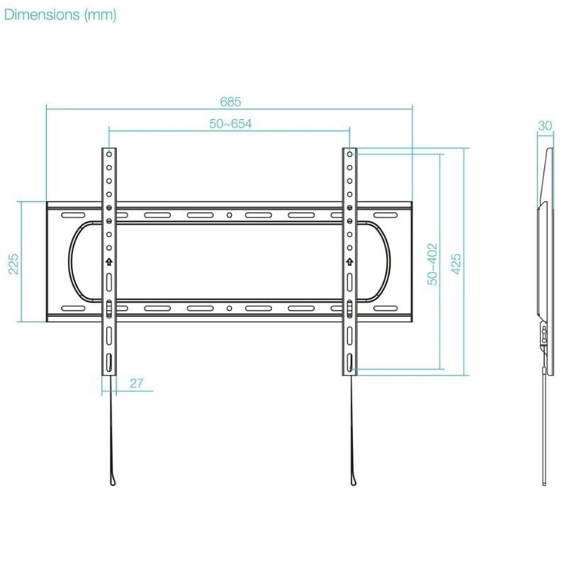 Suporte de Montagem Na Parede Tooq Lp1084f-b para Televisores de 37-80" / Até 80kg