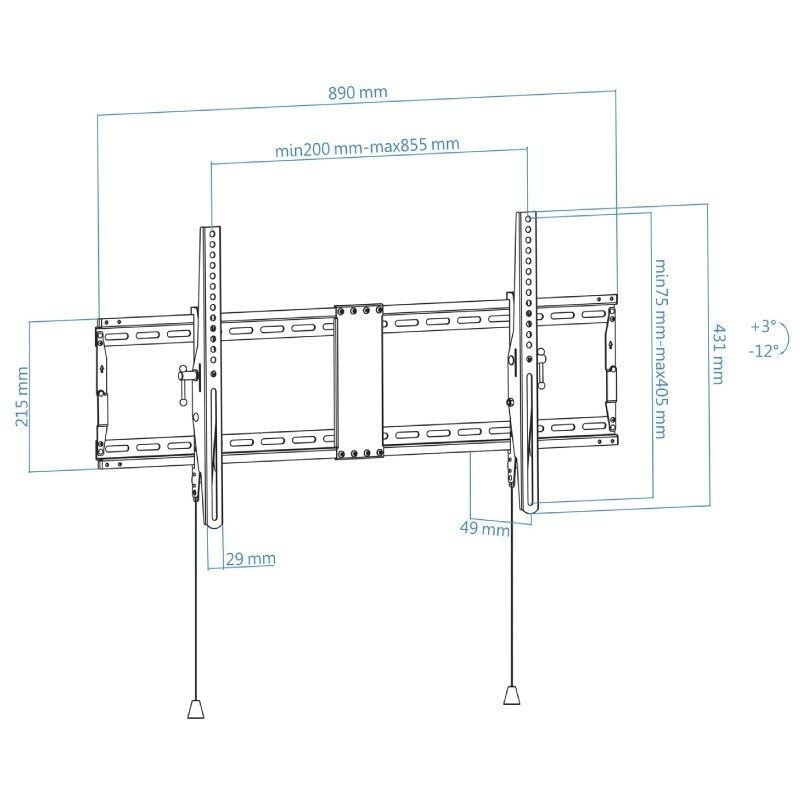 Suporte de Parede Inclinável Tooq Lp4391t-b Tooq Lp4391t-b para Televisores de 43-90" / Até 70kg