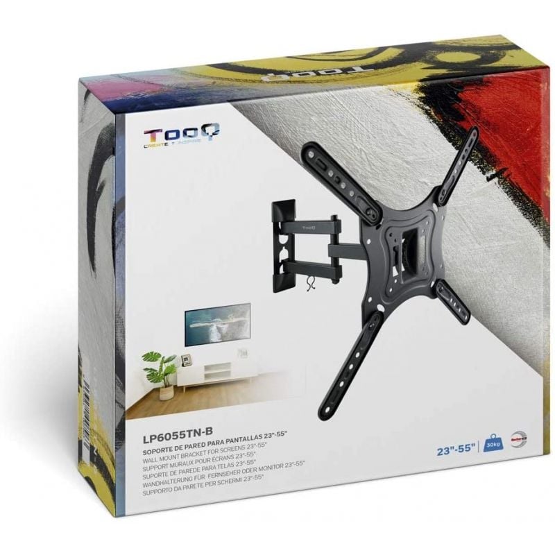 Suporte de Parede Inclinável / Giratório Tooq Lp6055tn-b para Tvs de 23-55" / Até 30kg
